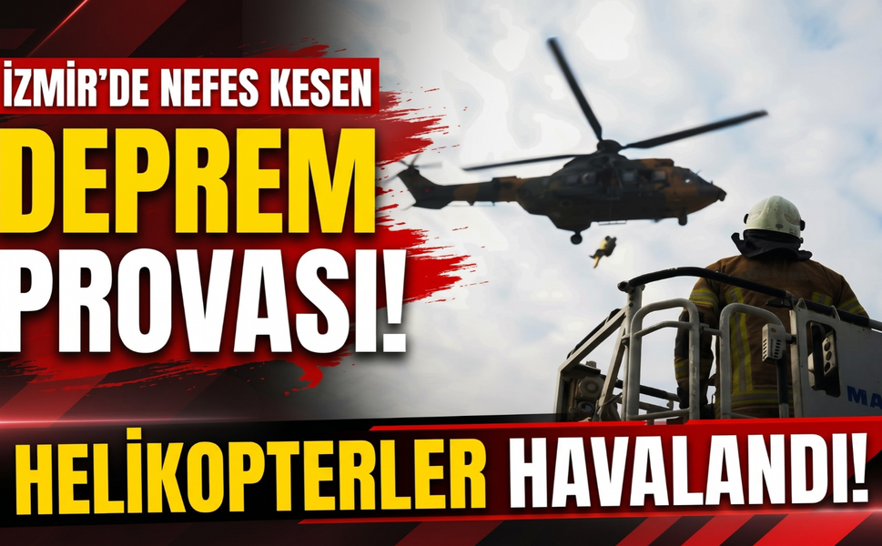İzmir’de nefes kesen deprem provası: Helikopterler havalandı!