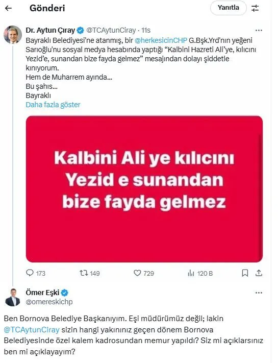 Bornova’da Kadro Tartışması Eşki Ile Çıray Karşı Karşıya Geldi
