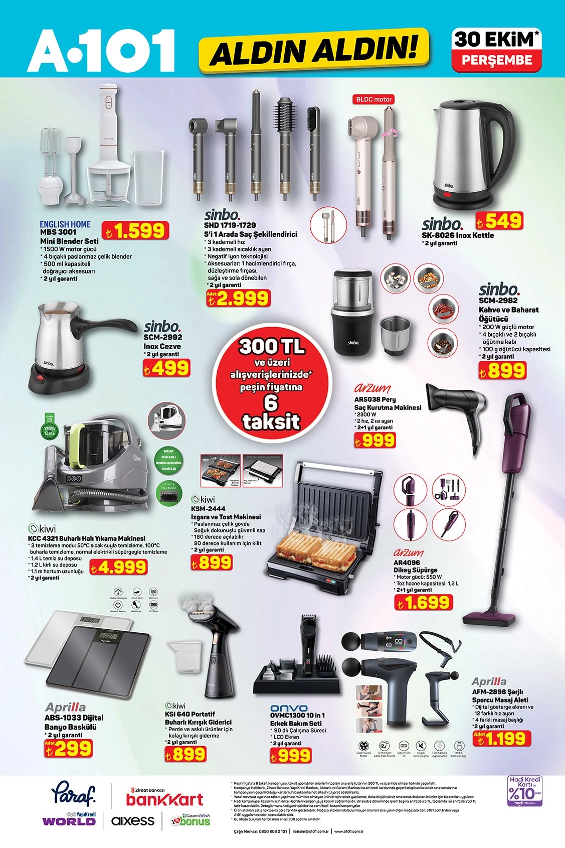 Buharlı Halı Yıkama Makinesi 4.999 TL
Dikey Süpürge 1.699 TL
Kahve ve Baharat Öğütücü 899 TL
5'i 1 Arada Saç Şekillendirme Cihazı 2.999 TL
Izgara ve Tost Makinesi 899 TL
Portatif Buharlı Kırışık Giderici 899 TL
Inox Kettle 549 TL
Şarjlı Sporcu Masaj Aleti 1.199 TL