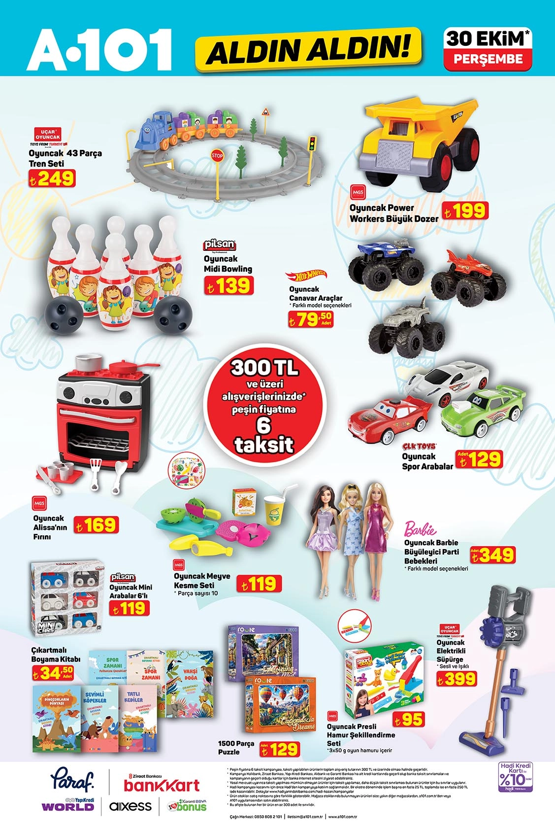 43 Parça Tren Seti 249 TL
Büyüleyici Parti Bebekleri 349 TL
Oyuncak Alissa'nın Fırını 169 TL
Oyuncak Elektrikli Süpürge 399 TL
Çıkartmalı Boyama Kitabı 34,50 TL