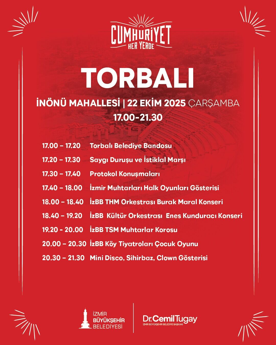 Izmir Büyükşehir Belediyesi Cumhuriyet Her Yerde Etkinlik Takvimi (1)