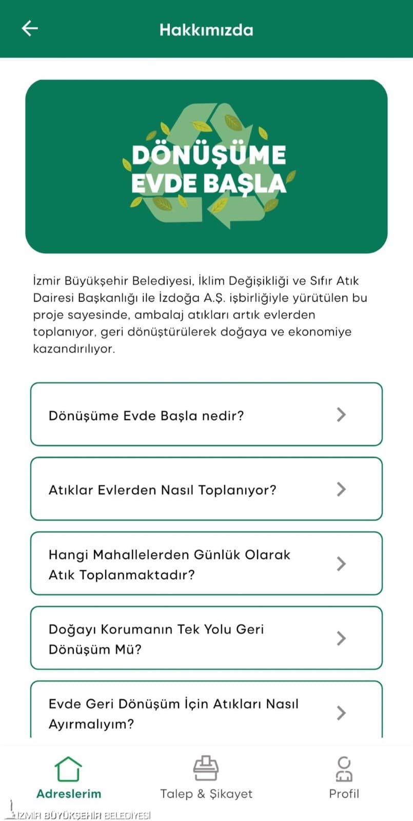 İzmir’de Atık Toplama Dijitalleşti 'Dönüşüme Evde Başla' Uygulaması Yayında (5)