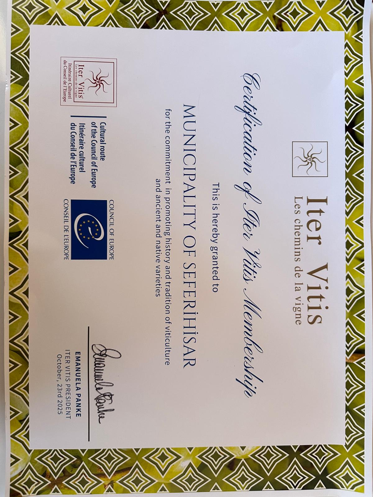 Teos Bağ Rotası, Avrupa Konseyi Bağ Rotası Ağına Katıldı (4)