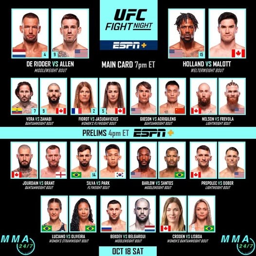 Ufc Fight Night De Ridder Vs. Allen