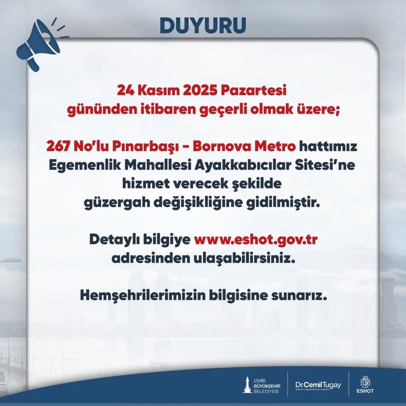 267 No’lu Hat İçin Güzergâh Düzenlemesi