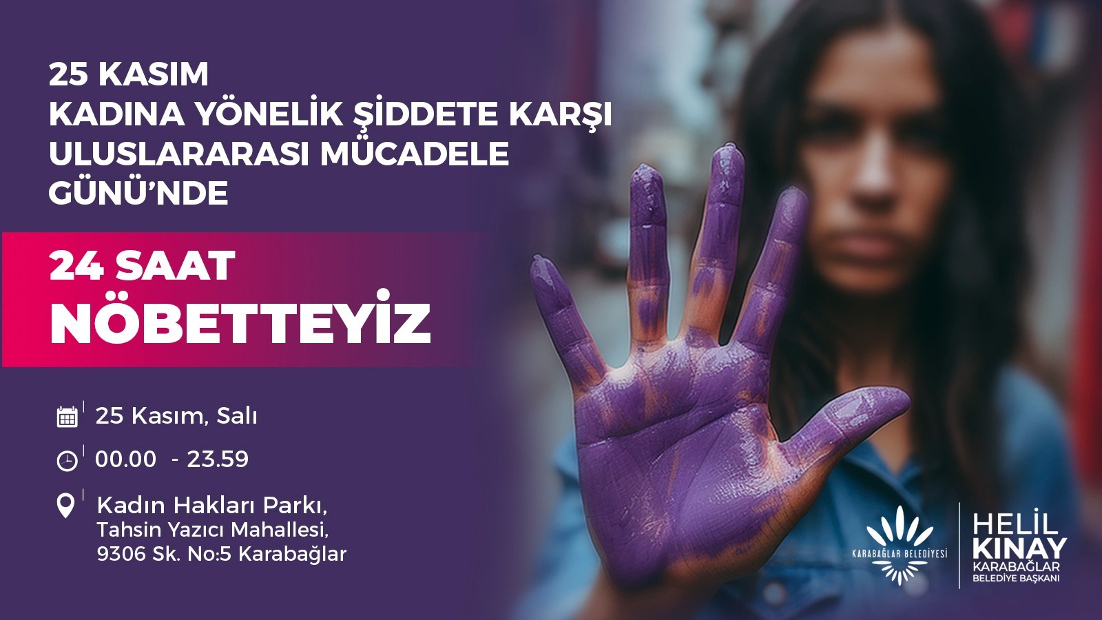 Başkan Kınay Kadına Şiddete Karşı 24 Saat Nöbette (1)