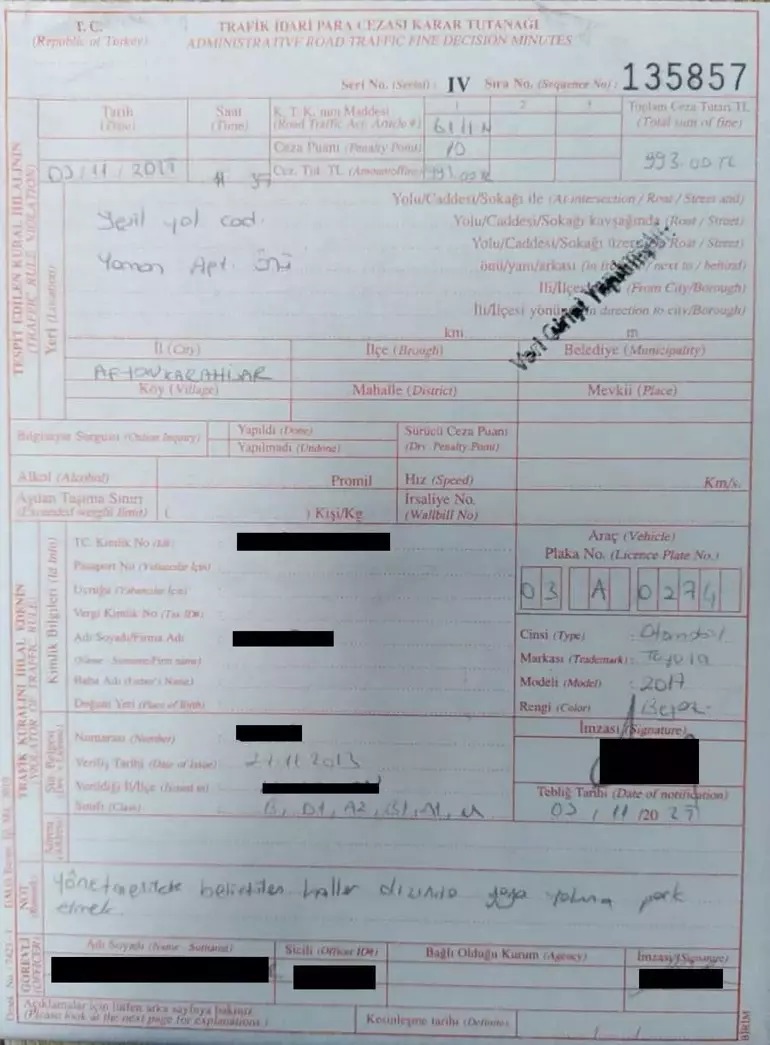 Bu Kez Cezayı O Yedi... Trafik Polisine Trafik Cezası! (2)
