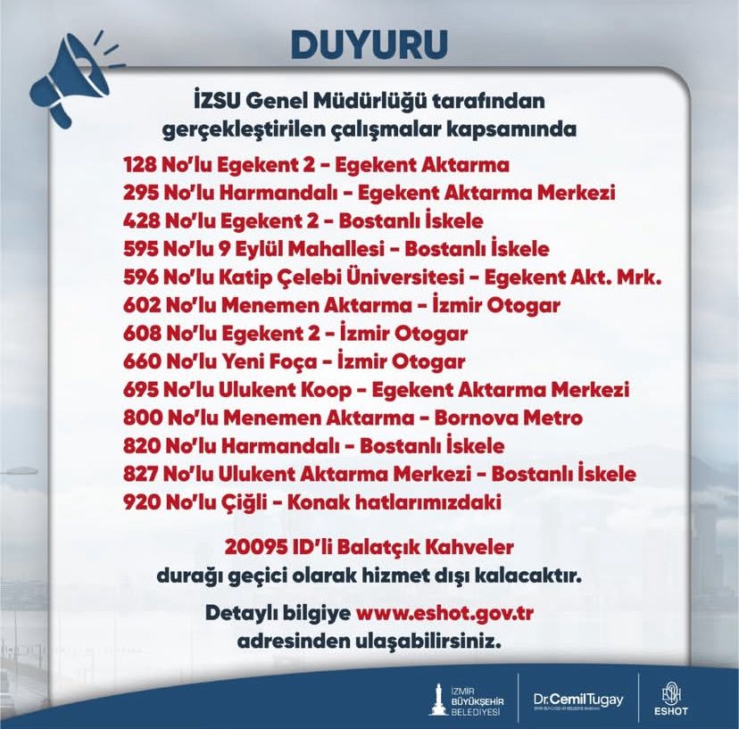 Eshot Duyurdu! İzmir’de Ulaşımda Flaş Değişiklik-1