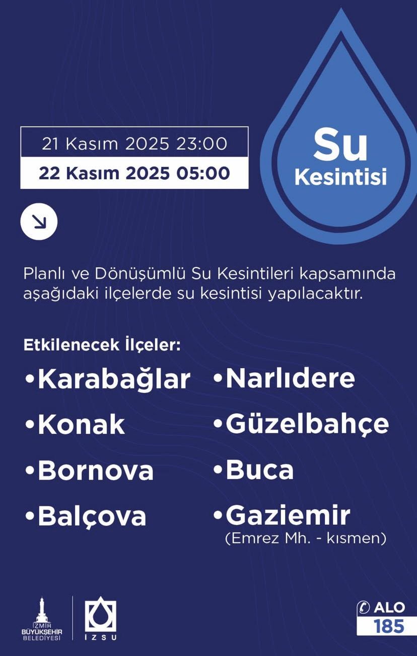Karabağlar, Konak, Bornova Ve Daha Fazlasında Gece Su Yok!-1
