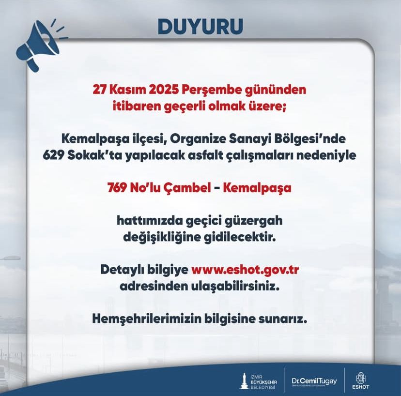 Kemalpaşa’da Asfalt Çalışmaları Başlıyor Güzergah Değişiyor!
