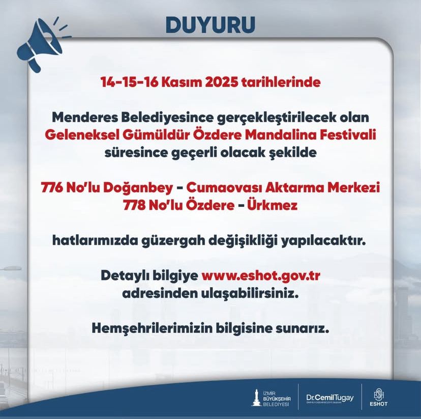 Mandalina Festivali İzmir’i Etkiliyor Yolcular Dikkat, Güzergâhlar Değişti!