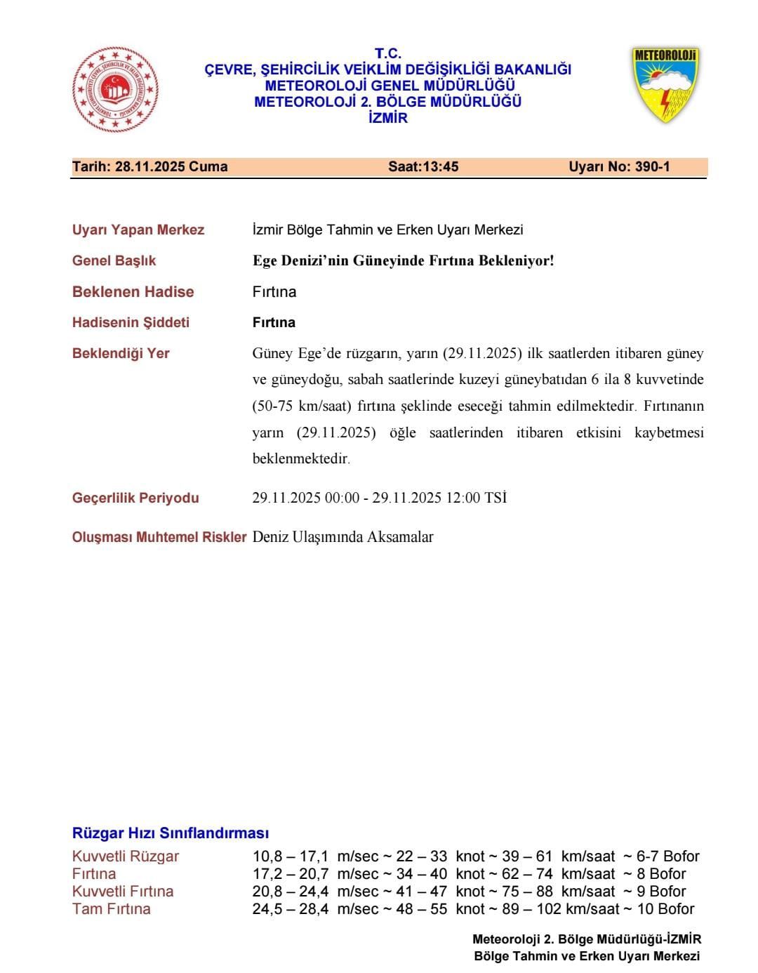 Meteoroloji 29 Kasım Için Kırmızı Alarm Verdi!