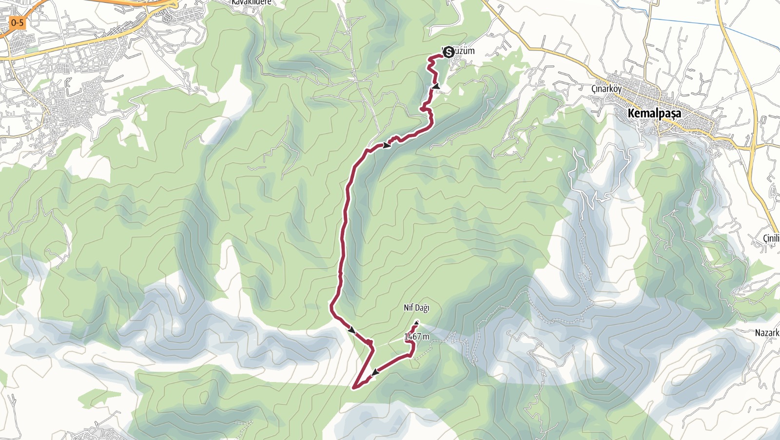 Nif Dağı Zirve Rotası (Kızılüzüm Başlangıç)