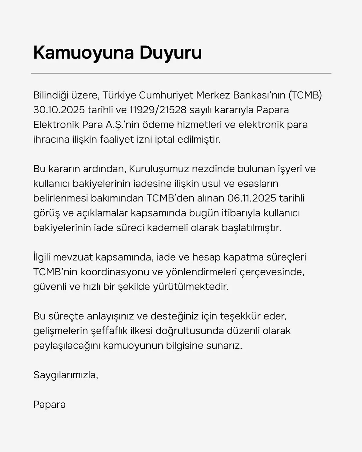 Papara Para Iadesine Başladı Mı Papara Para Iadesini Ne Zaman Yapacak Son Durum