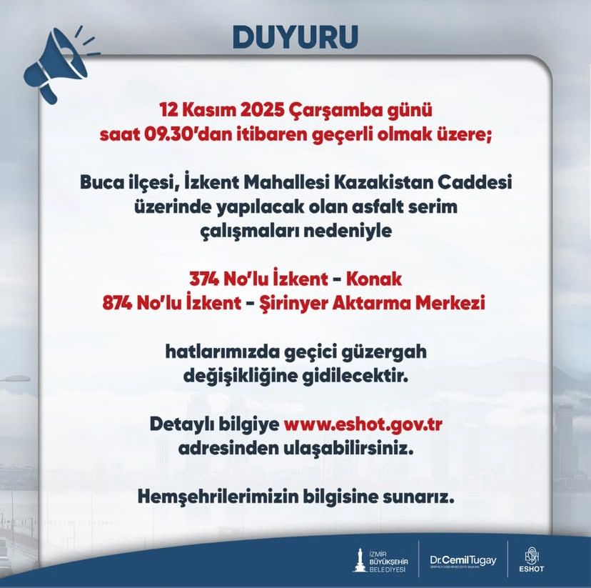 Ulaşımda Aksaklıkların Önlenmesi Ve Yol Güvenliğinin Artırılması Amacıyla Iki Otobüs Hattının Güzergâhında Değişikliğe Gidilecek.