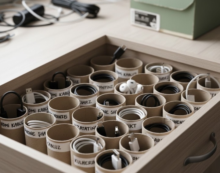 Dağ Gibi Kabloları 5 Dakikada Toplayan Yöntemler! Evdeki Basit Malzemelerle… (5)