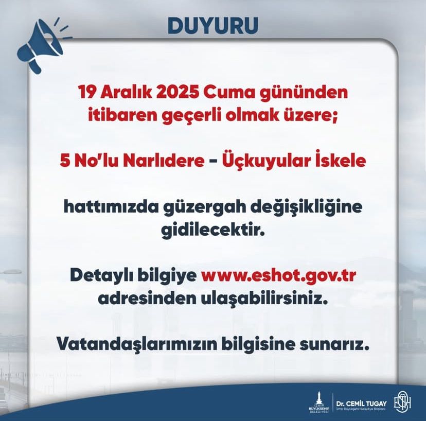 Eshot Uyardı Binlerce Yolcuyu Ilgilendiren Güzergah Değişikliği