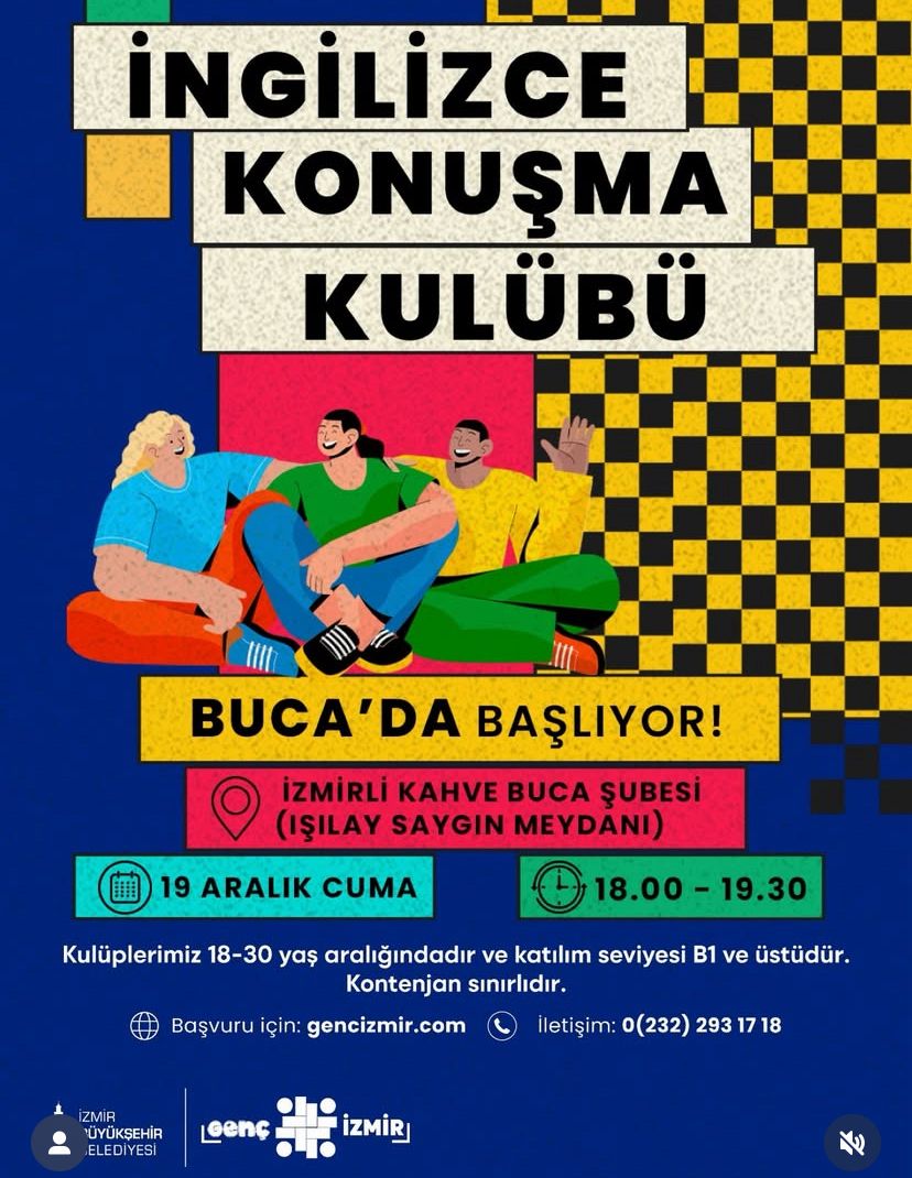 İzmir Büyükşehir Belediyesi, Gençlerin Yabancı Dil Becerilerini Geliştirmelerine Katkı Sağlamak Amacıyla Düzenlediği İngilizce Konuşma Kulüpleri’ne Bir Yenisini Daha Ekliyor.