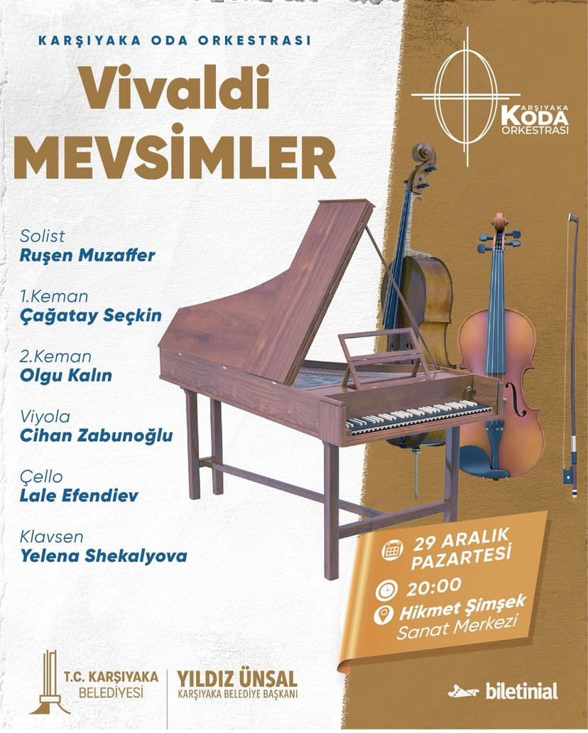 Karşıyaka Oda Orkestrası (Koda), Klasik Müzik Tutkunlarını 29 Aralık Pazartesi Akşamı Unutulmaz Bir Konserle Buluşturuyor.