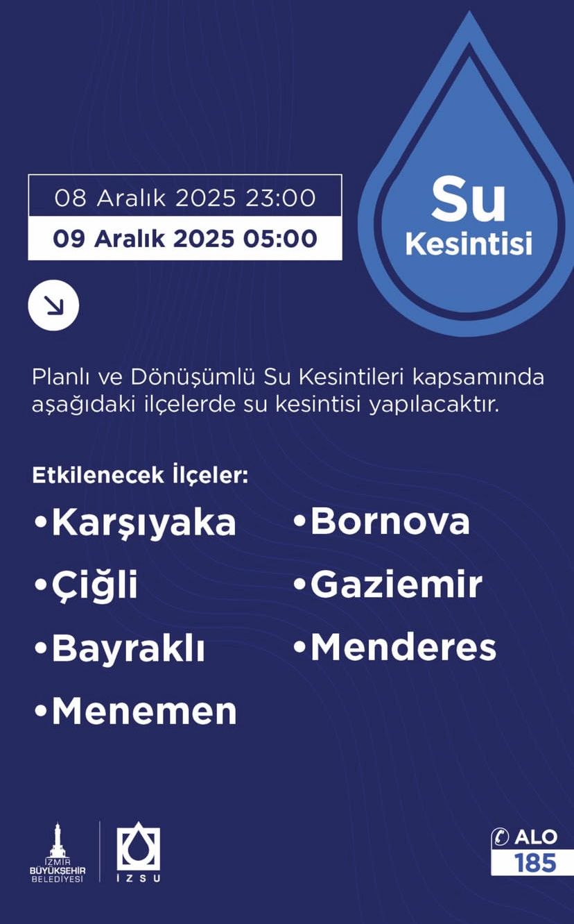 Su Kesintisi 8-9 Aralık