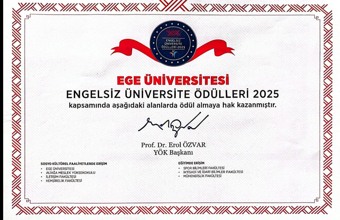 ++Yök’ten Ege Üniversitesine Engelsiz Üniversite Ödülü (6)