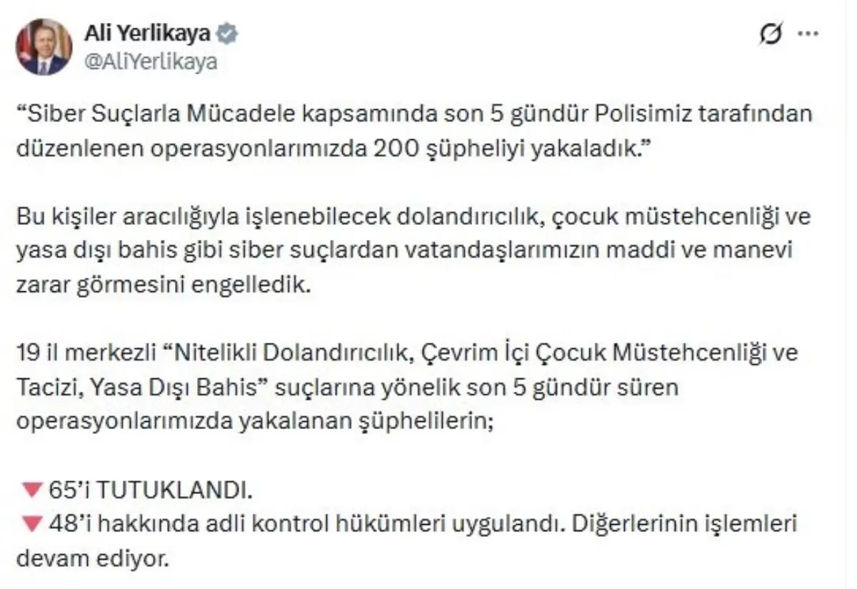 Aralarında İzmir De Var 19 Ilde Siber Suç Operasyonu!