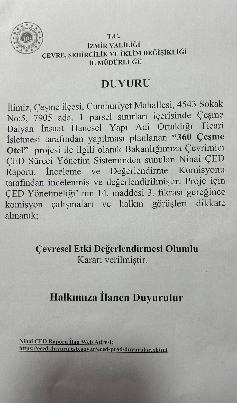 Çeşme’de 'Otel' Görünümlü Villa Projesine Bakanlık Freni Turizm Belgesi Iptal Edildi! (2)