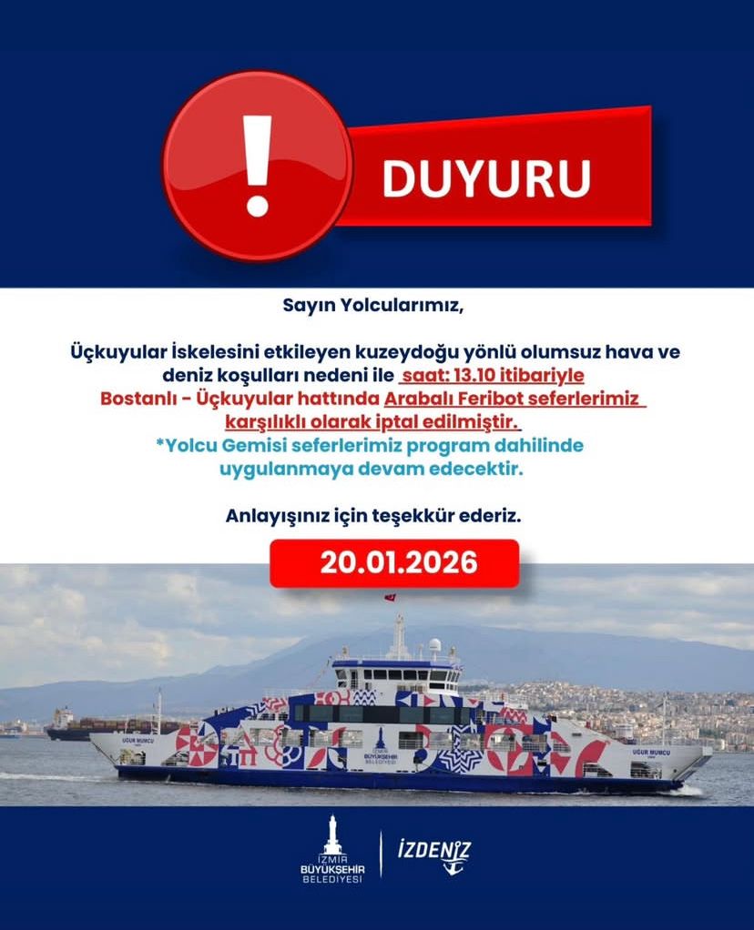 İzdeni̇z Duyurdu Seferler Iptal Edildi!