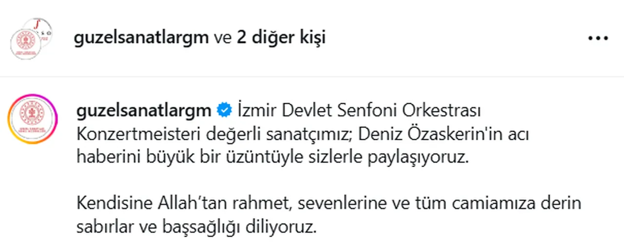 İzmir Devlet Senfoni Orkestrası Sanatçısı Deniz Özasker Hayatını Kaybetti (1)