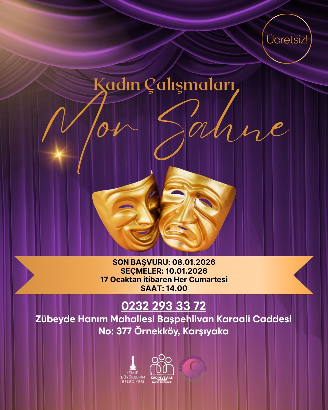 İzmirli Kadınlar Mor Sahne’de Tiyatroya Çıkıyor