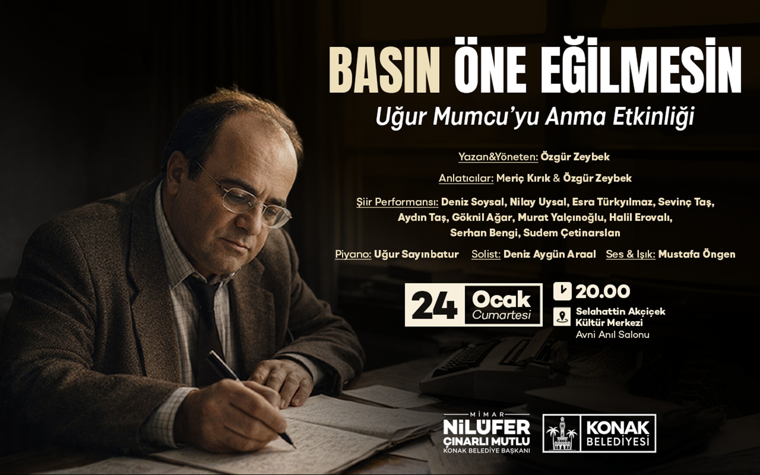 Uğur Mumcu Konak’ta Şiir Ve Şarkılarla Anılacak