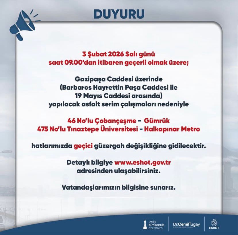 ESHOT Yolcuları Dikkat: