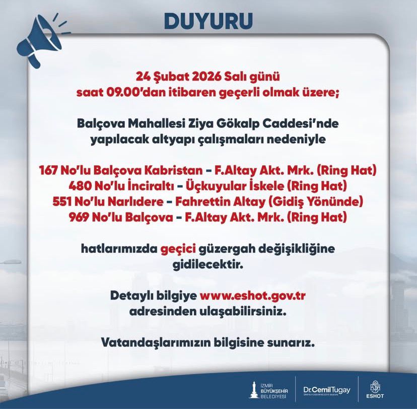 İzmir’de 4 ESHOT hattında güzergah değişikliği-1