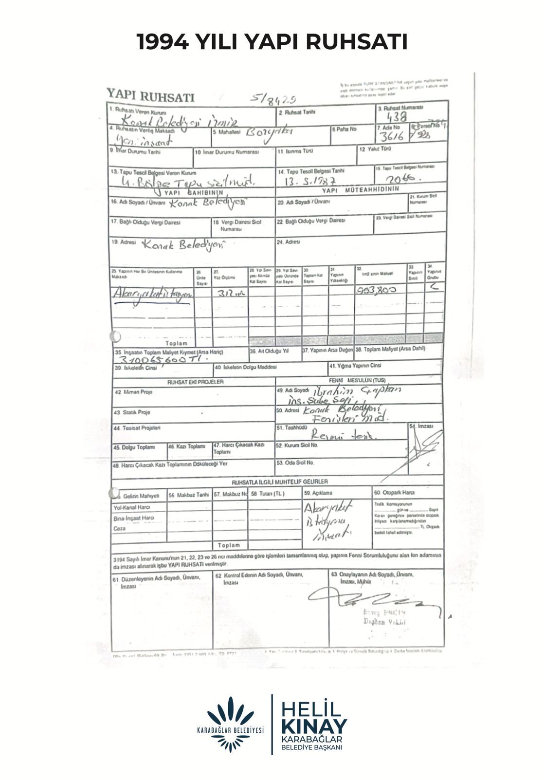 1994 Yılı Yapı Ruhsatı