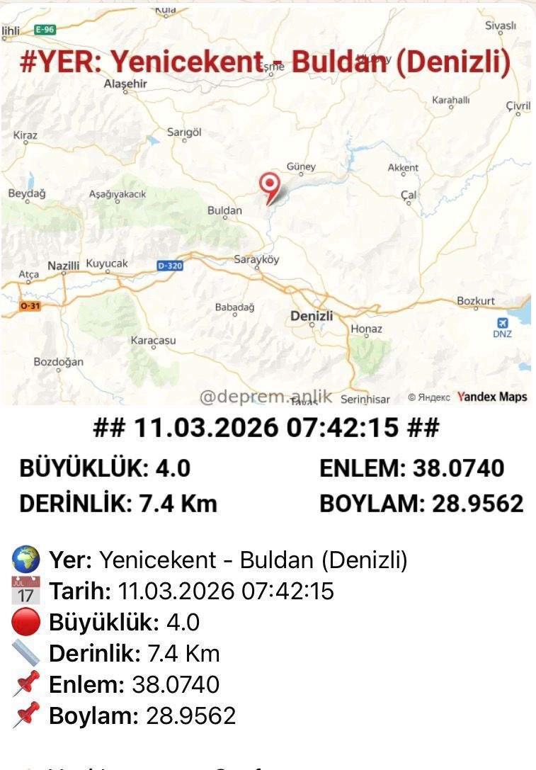 Denizli Sabaha Depremle Uyandı