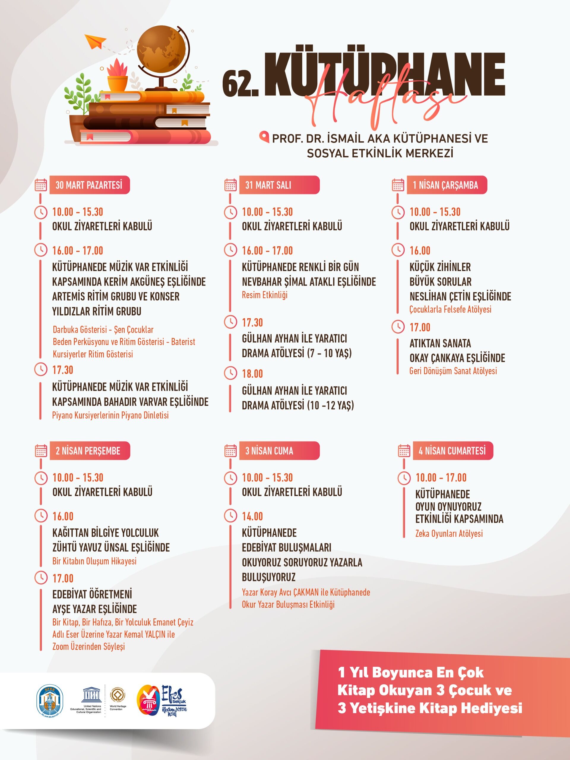 Efes Selçuk’ta Her Yıl Geleneksel Olarak Kutlanan Kütüphane Haftası, Bu Yıl 62. Kez Prof. Dr. İsmail Aka Kütüphanesi Ve Sosyal Etkinlik Merkezi’nde Çeşitli Etkinliklerle Gerçekleşecek. (2)