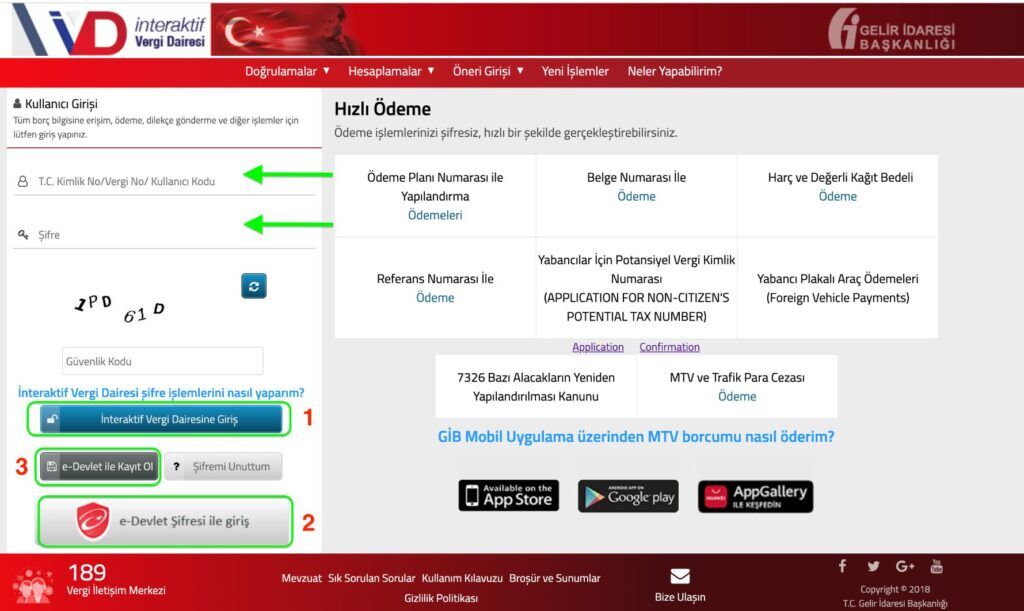 Adım 2: İnteraktif Vergi Dairesi'ne Girin