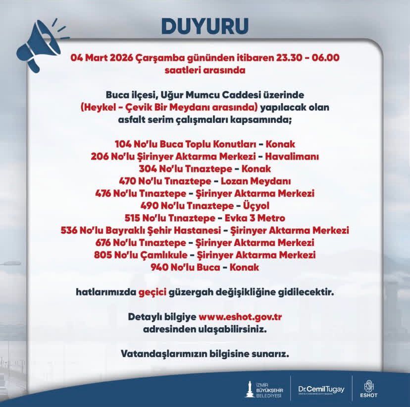 Binlerce kişiyi etkileyecek ESHOT kararı 4 Mart gecesi başlayacak!-1