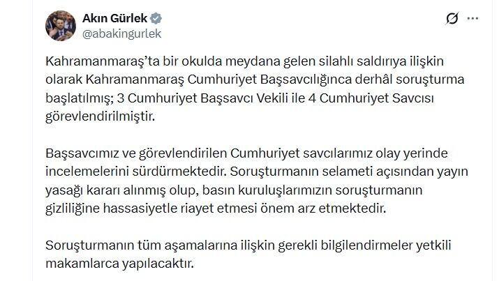 Adalet Bakanı Akın Gürlek