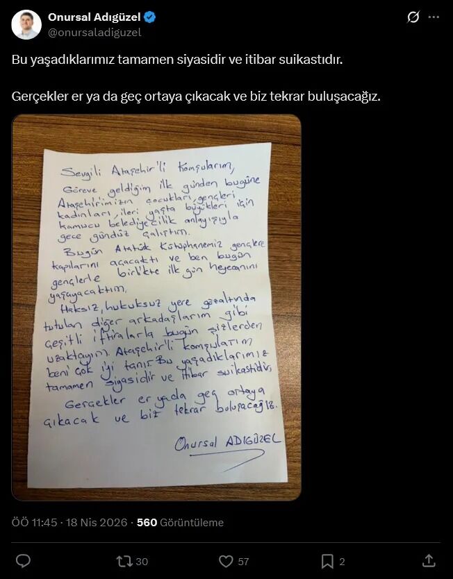 Gözaltındaki Onursal Adıgüzel'den Ilk Açıklama-1