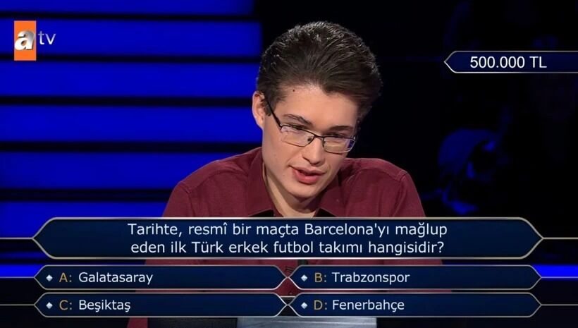 Milyoner’de 500 Bin Tl’lik Futbol Sorusu Gündem Oldu! (1)