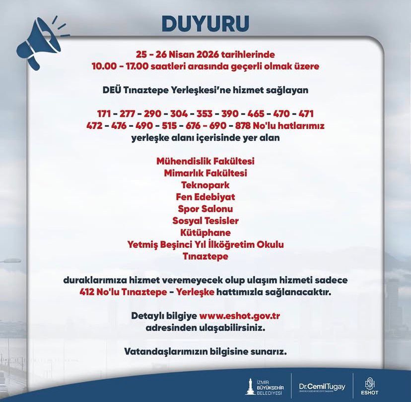 İzmir’de üniversite hattına saat sınırlaması! O saatlerde değişiklik var