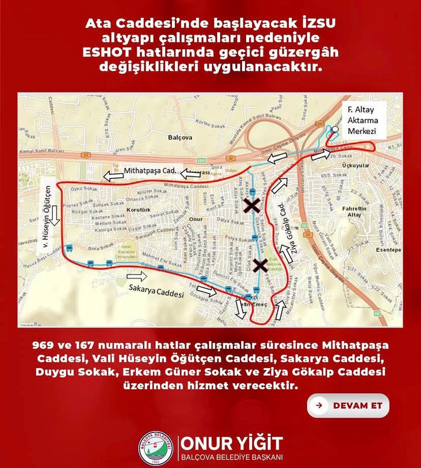 Balçova Belediye Başkanı Onur Yiğit, İzsu Tarafından Yürütülecek Yağmur Suyu Kanalı Projesi Kapsamında Ilçede Geçici Bir Trafik Düzenlemesine Gidildiğini Duyurdu. (3)