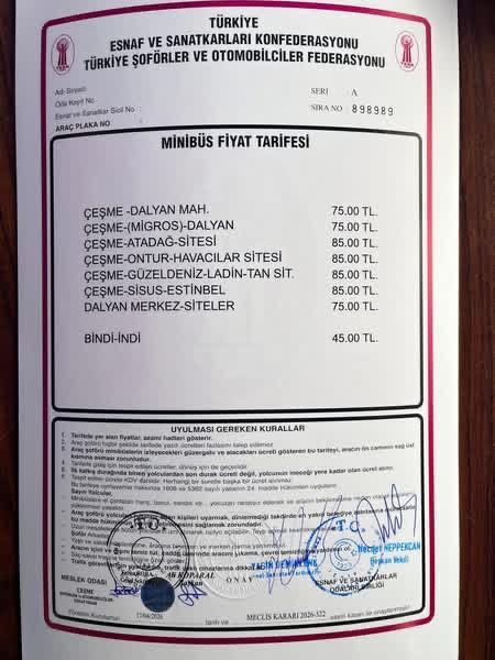 Çeşme’de Ulaşıma Çifte Zam Taksi Ve Dolmuş Ücretleri Arttı (2)