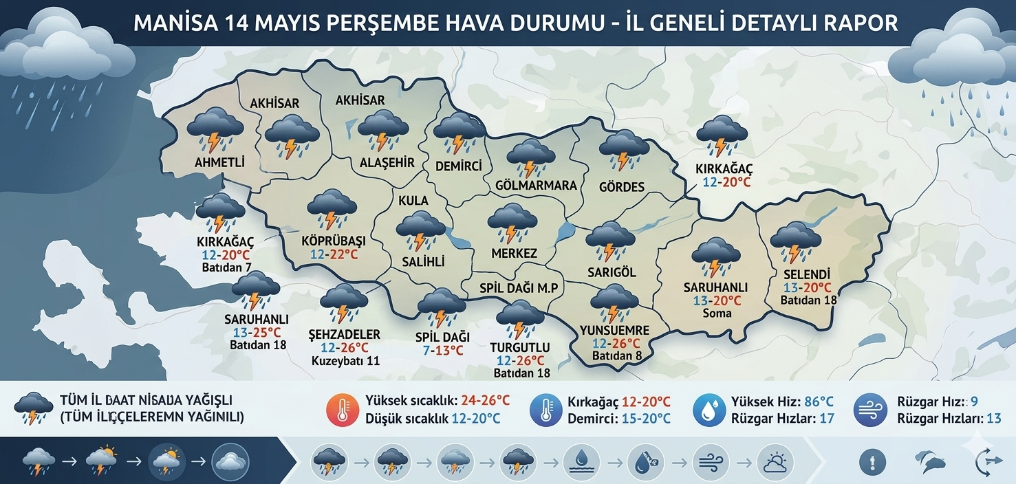 Manisa Ve Çevresinde Yaşayan Vatandaşlar Için Perşembe Günü Şemsiyeler Sandıklardan Çıkıyor.