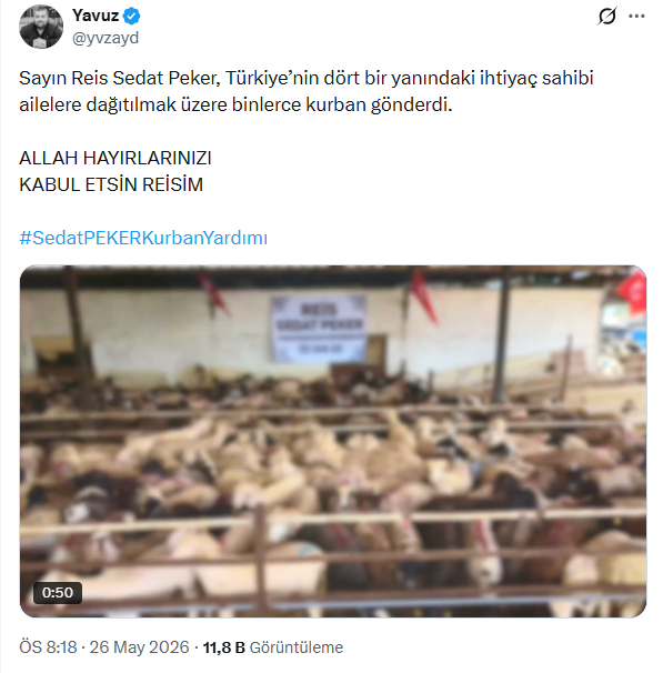 Sedat Peker Bayram Yardımı