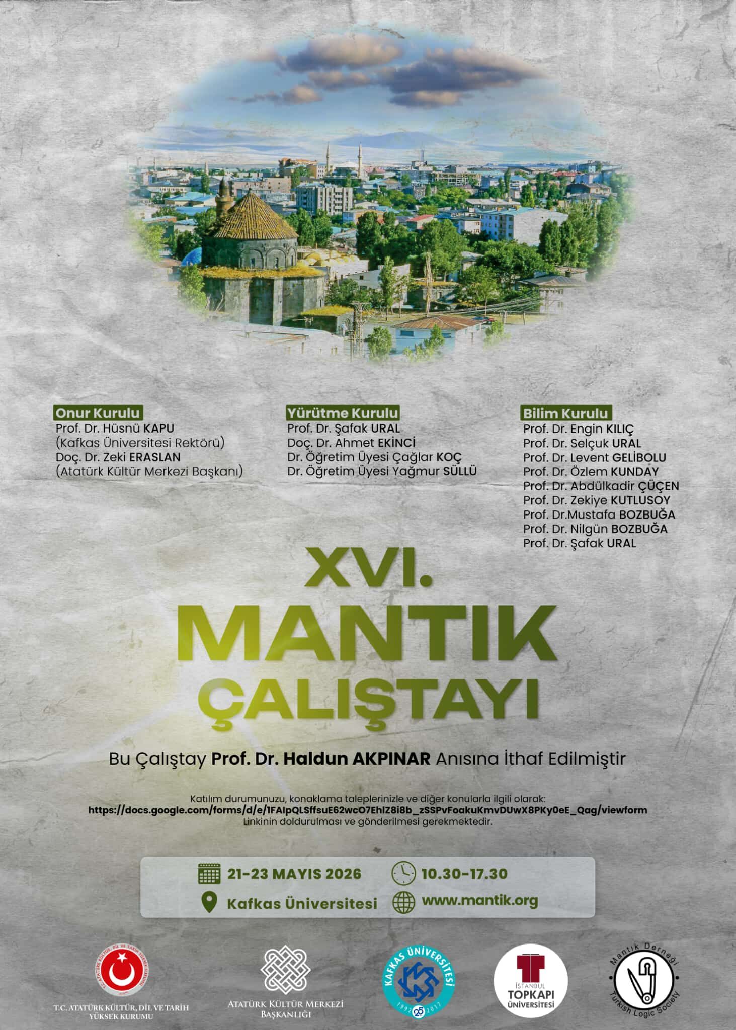 Kars, akademik bir zirveye ev sahipliği yapıyor: XVI. Mantık Çalıştayı başlıyor!