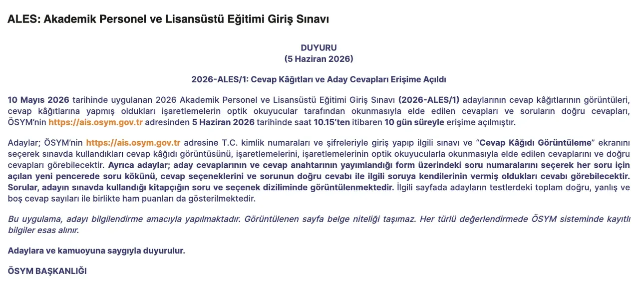 Ales Sonuc Sorgulama Ekrani 2026 Ales1 Sinav Sonuclari Aciklandi 1795032 202606051022 20260605102232 1