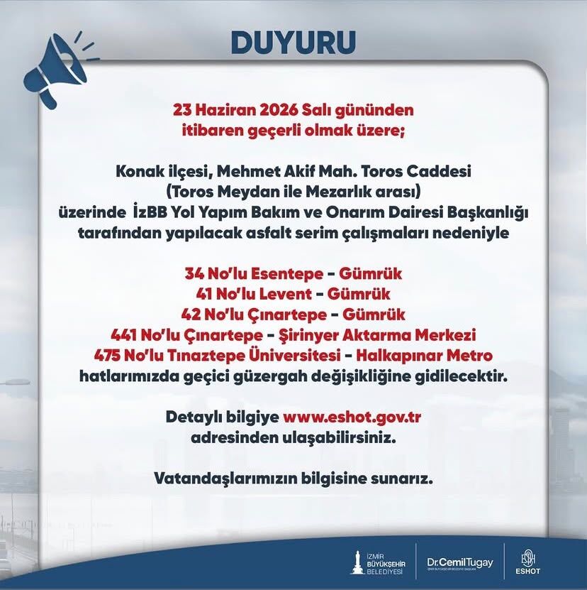İzmirliler Dikkat! Salı Gününden Itibaren Güzergahlar Değişiyor