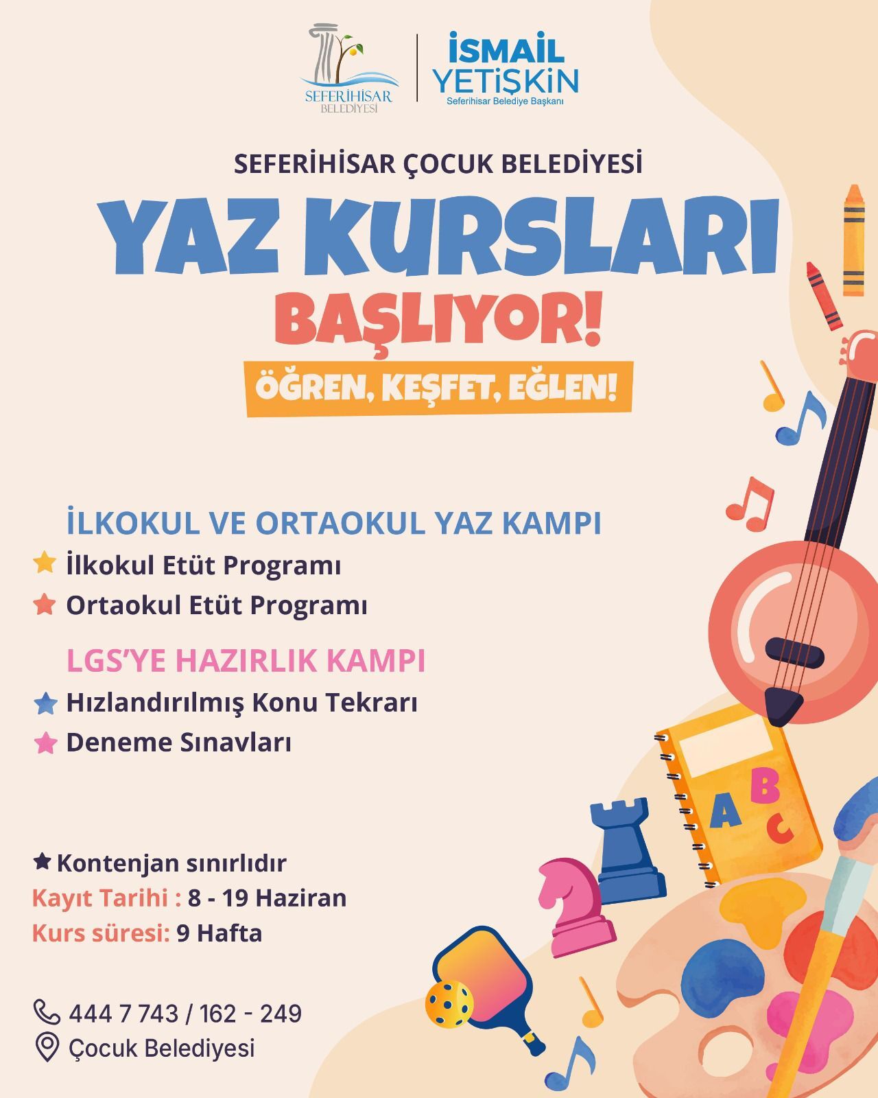 Seferihisar Belediyesi Yaz Kursu 2
